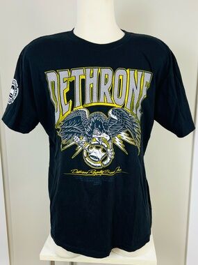 Vintage Y2K Dethrone Black Graphic Crew Neck T-Shirt